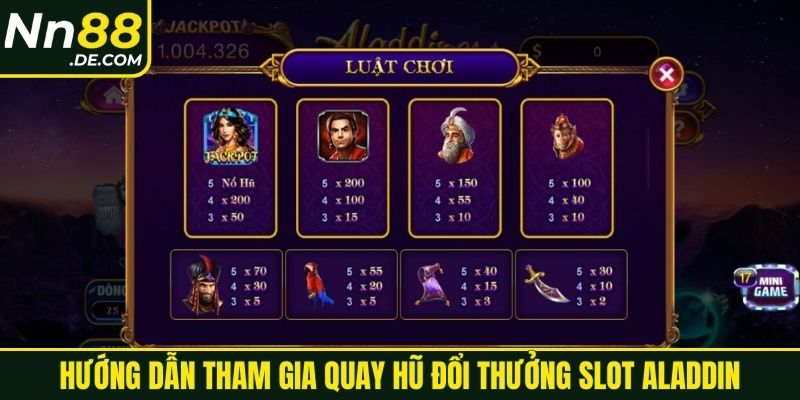 Hướng dẫn tham gia quay hũ đổi thưởng Slot Aladdin